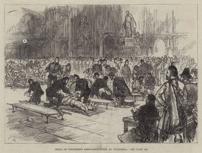 Drill of Volunteer Ambulance Corps at Guildhall by Sir John Charles Robinson